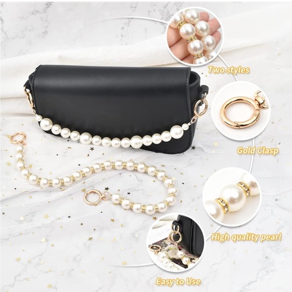 NWOT Faux Pearl Beads Chain Handbag Handle/Strap - Picture 6 of 8